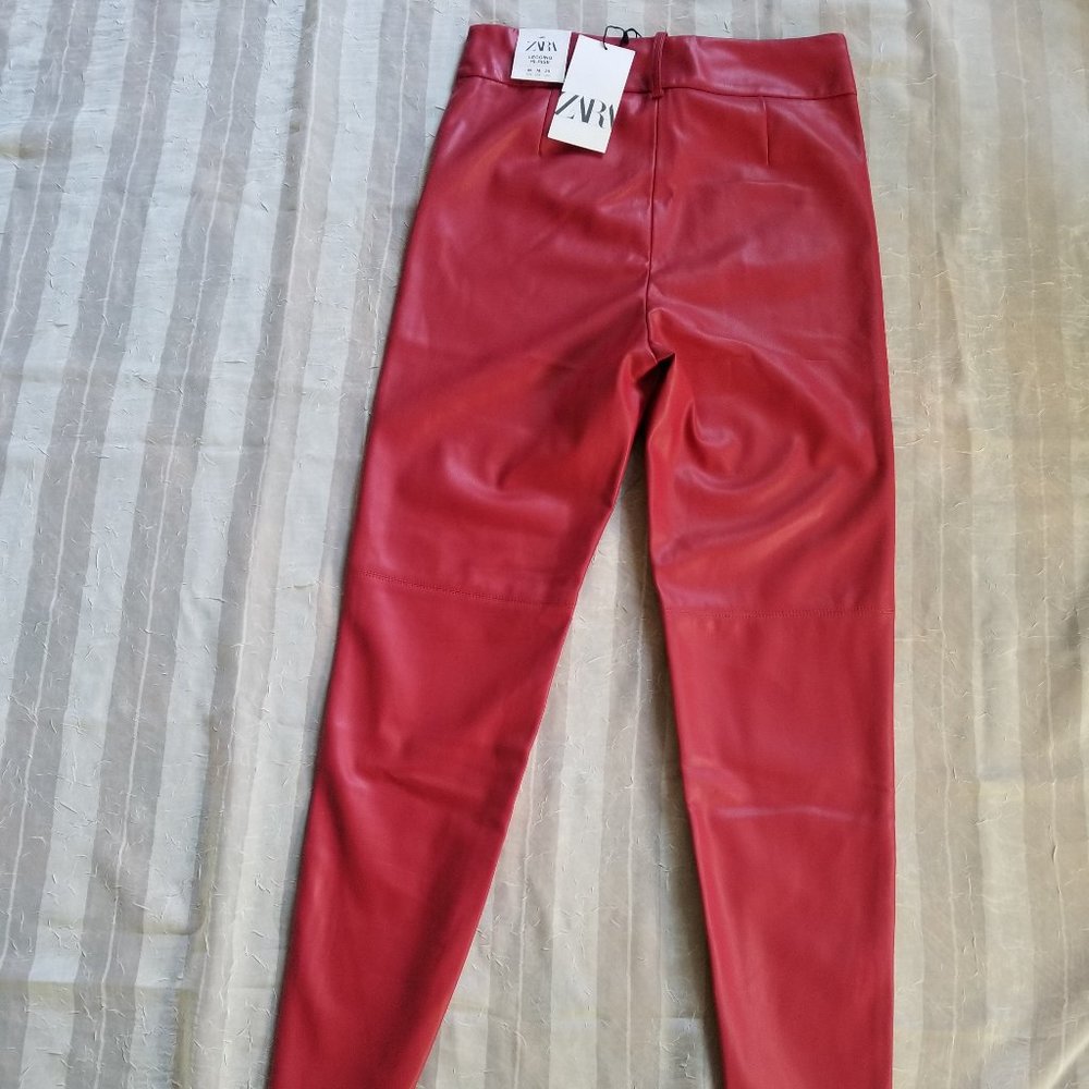 High- Waisted Faux Leather leggings SOLD - Picture 8 of 11